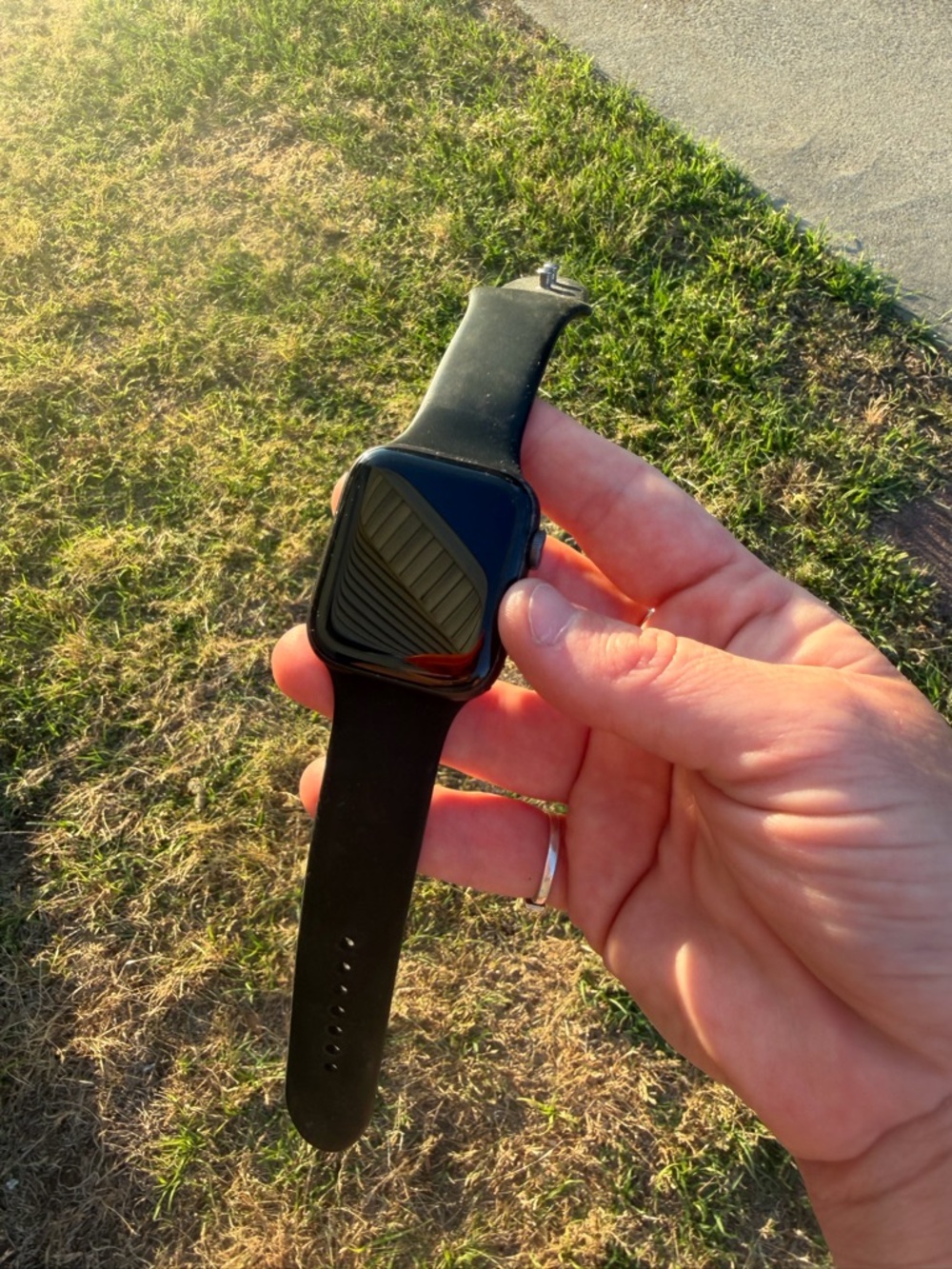 Apple Smartwatch with Black Silicone Band